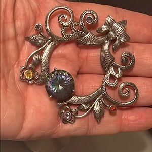 Victorian Style Pendant with Mystic Topaz Intricate Scrollwork